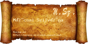 Mácsai Szilvána névjegykártya